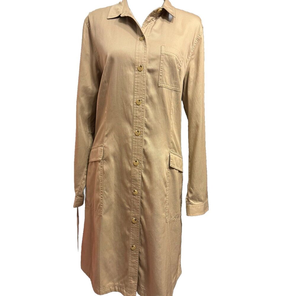 J Jill Shirt Dress Large Tencel Cotton Blend With Pockets Lagenlook Minimalist
